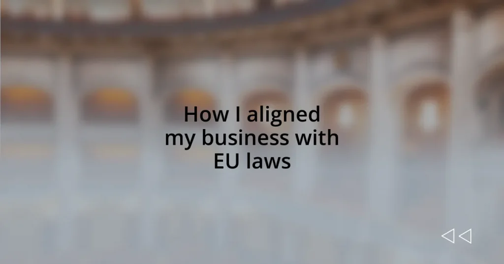 How I aligned my business with EU laws