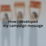 How I developed my campaign message
