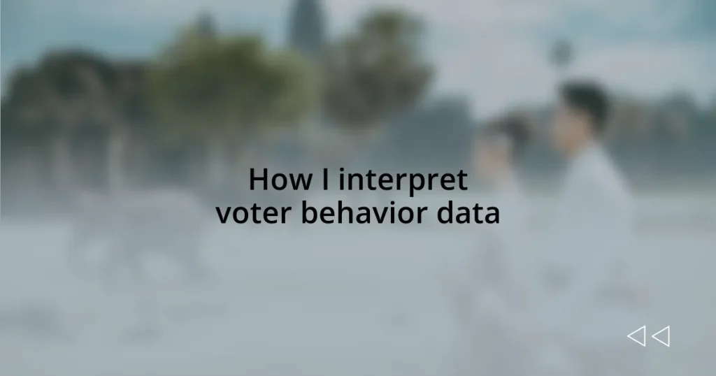 How I interpret voter behavior data