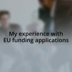 My experience with EU funding applications