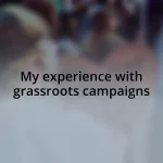 My experience with grassroots campaigns