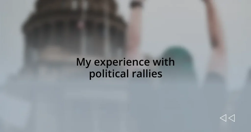 My experience with political rallies