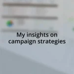 My insights on campaign strategies