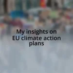 My insights on EU climate action plans