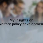 My insights on welfare policy development
