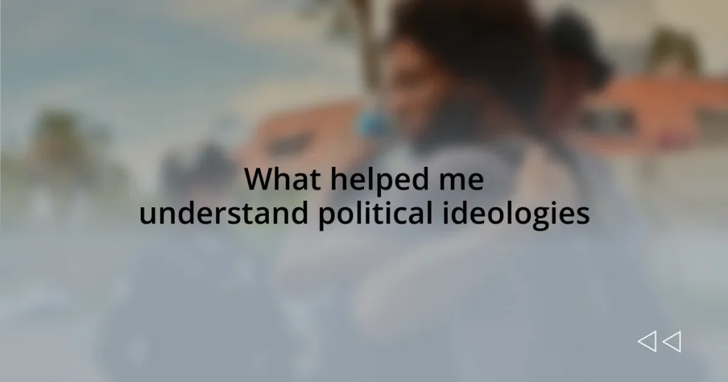 What helped me understand political ideologies