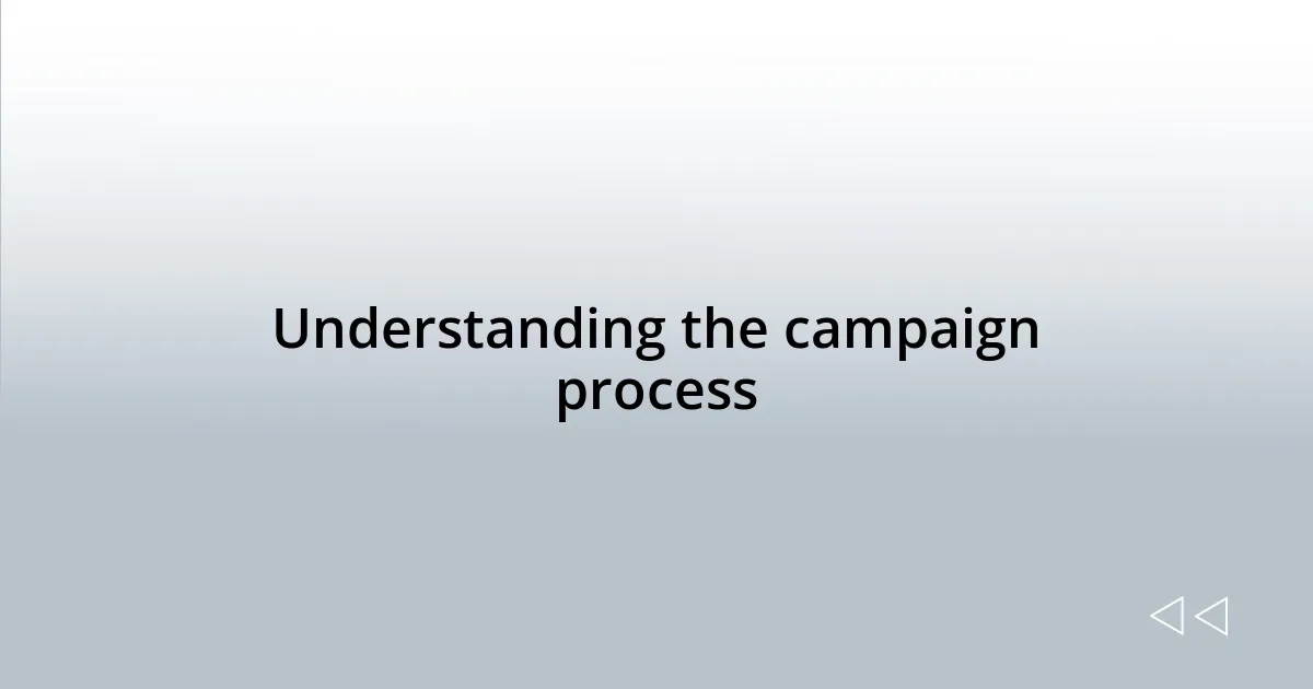 Understanding the campaign process