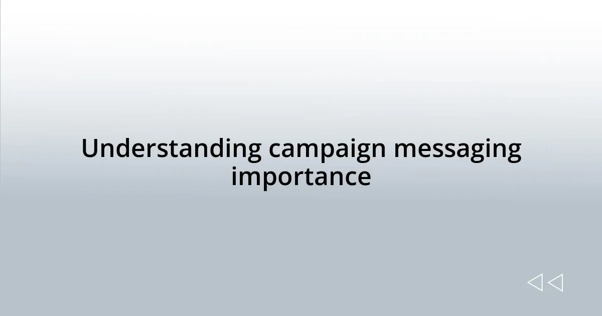 Understanding campaign messaging importance
