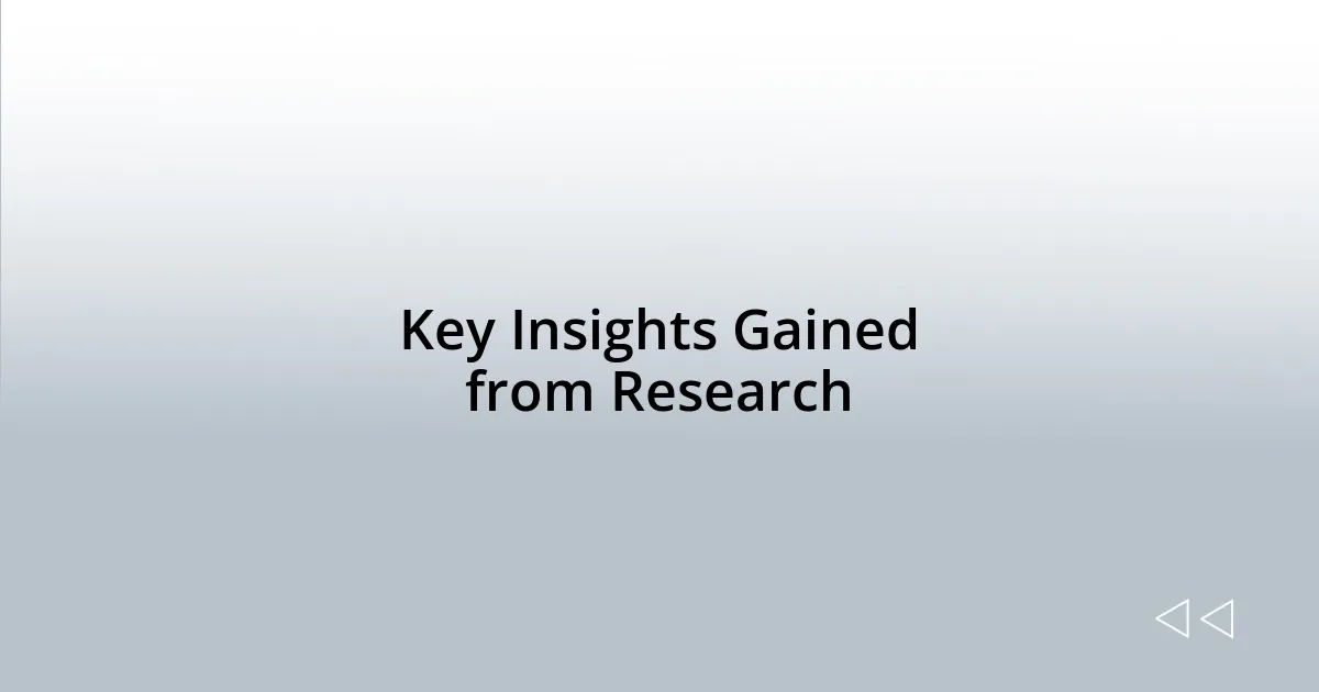 Key Insights Gained from Research